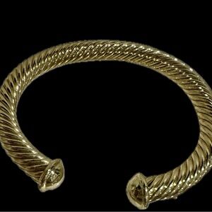 Twisted Gold Cable bracelet.  Adjustable. 18k gold filled. New.